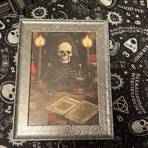 Skull Skeleton Halloween Occult 5x7 Framed Picture Horror Death Goth Punk